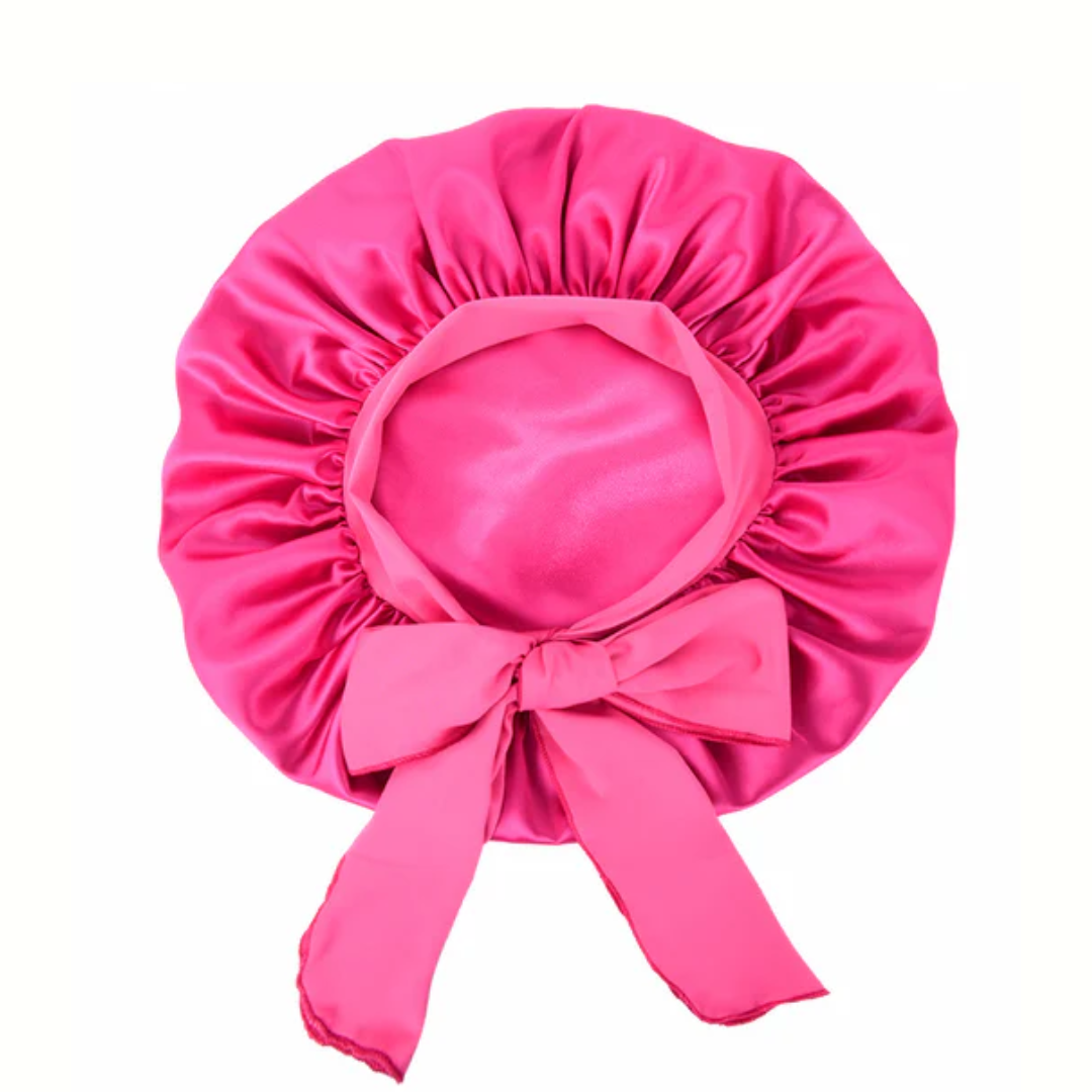 Double Layer Satin Bonnet w/ Tie Band