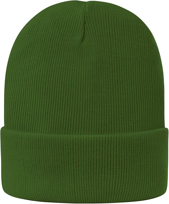 Green Knitted Winter Beanie Hat NUAIRA