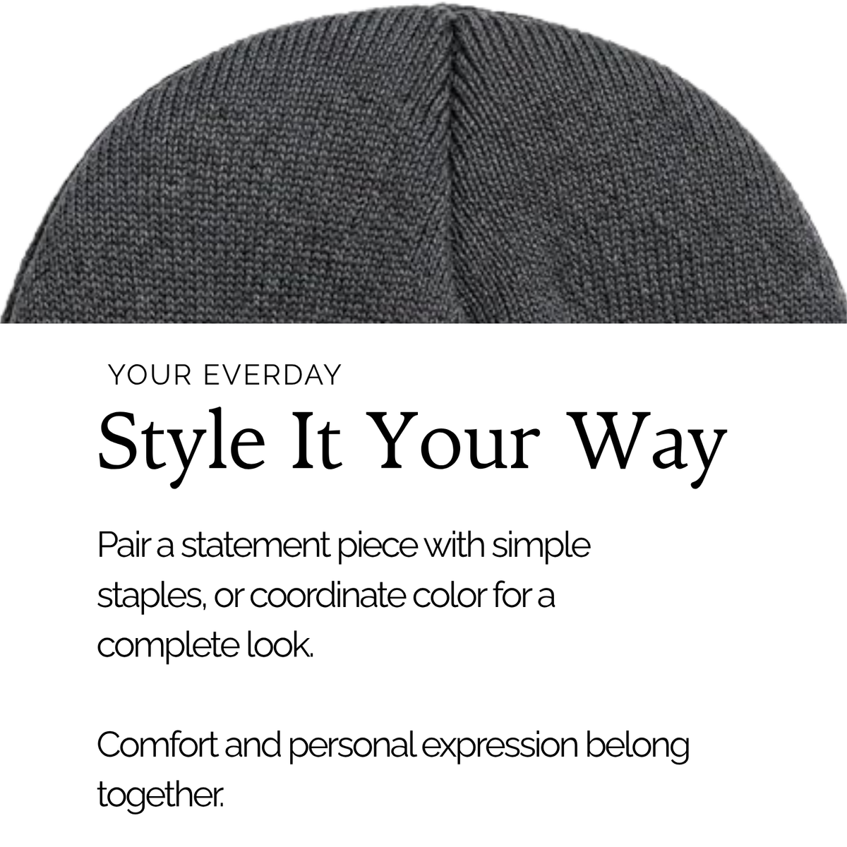 Grey Satin Lined Knit Beanie
