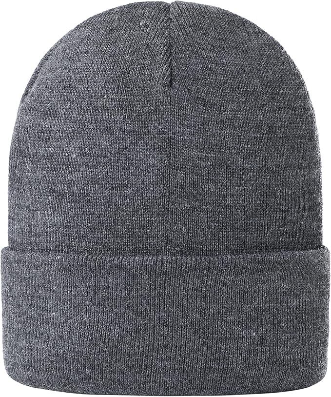 Grey Knitted Beanie Hat