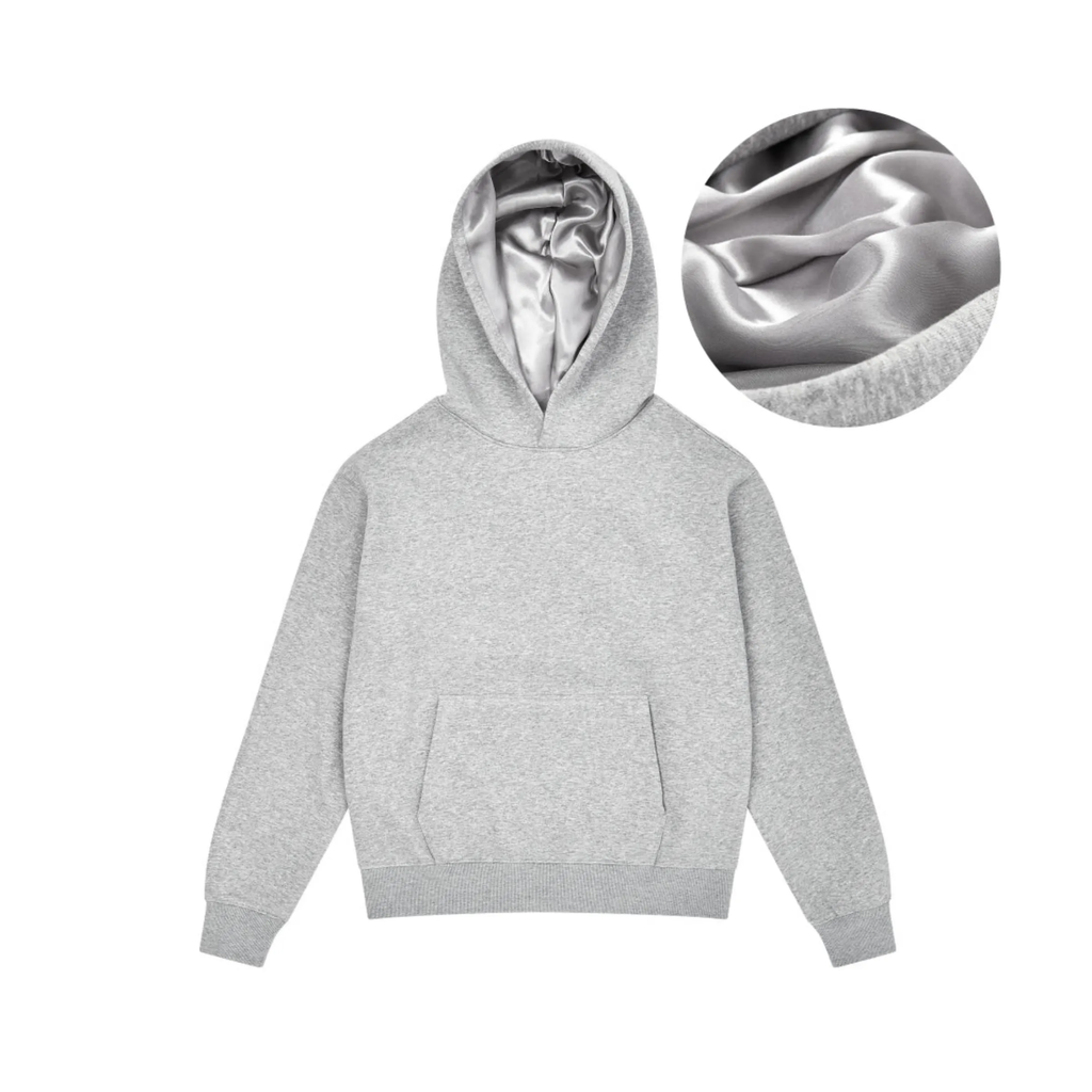 Grey Satin Lined Hoodie