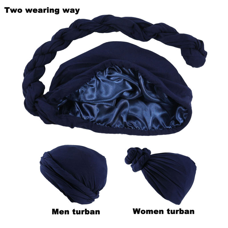 Satin-Lined Halo Turban | Navy - NuAira