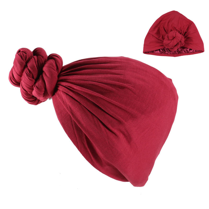 Satin-Lined Halo Turban | Red Wine - NuAira