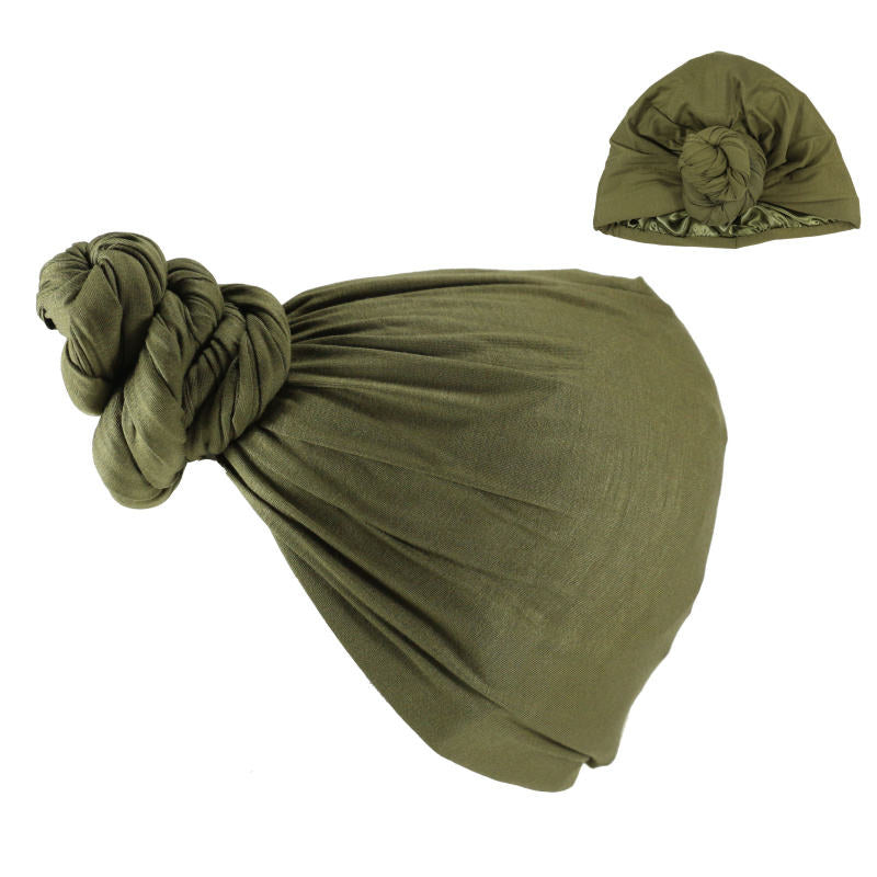 Satin-Lined Halo Turban | Olive - NuAira