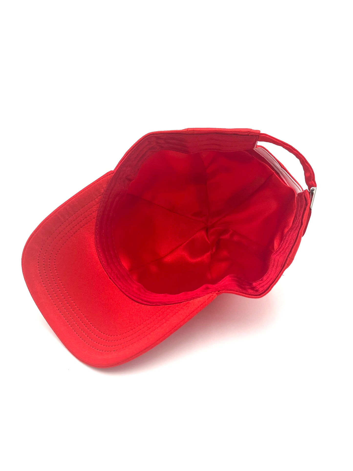 Reversible Satin Baseball Cap | Red
