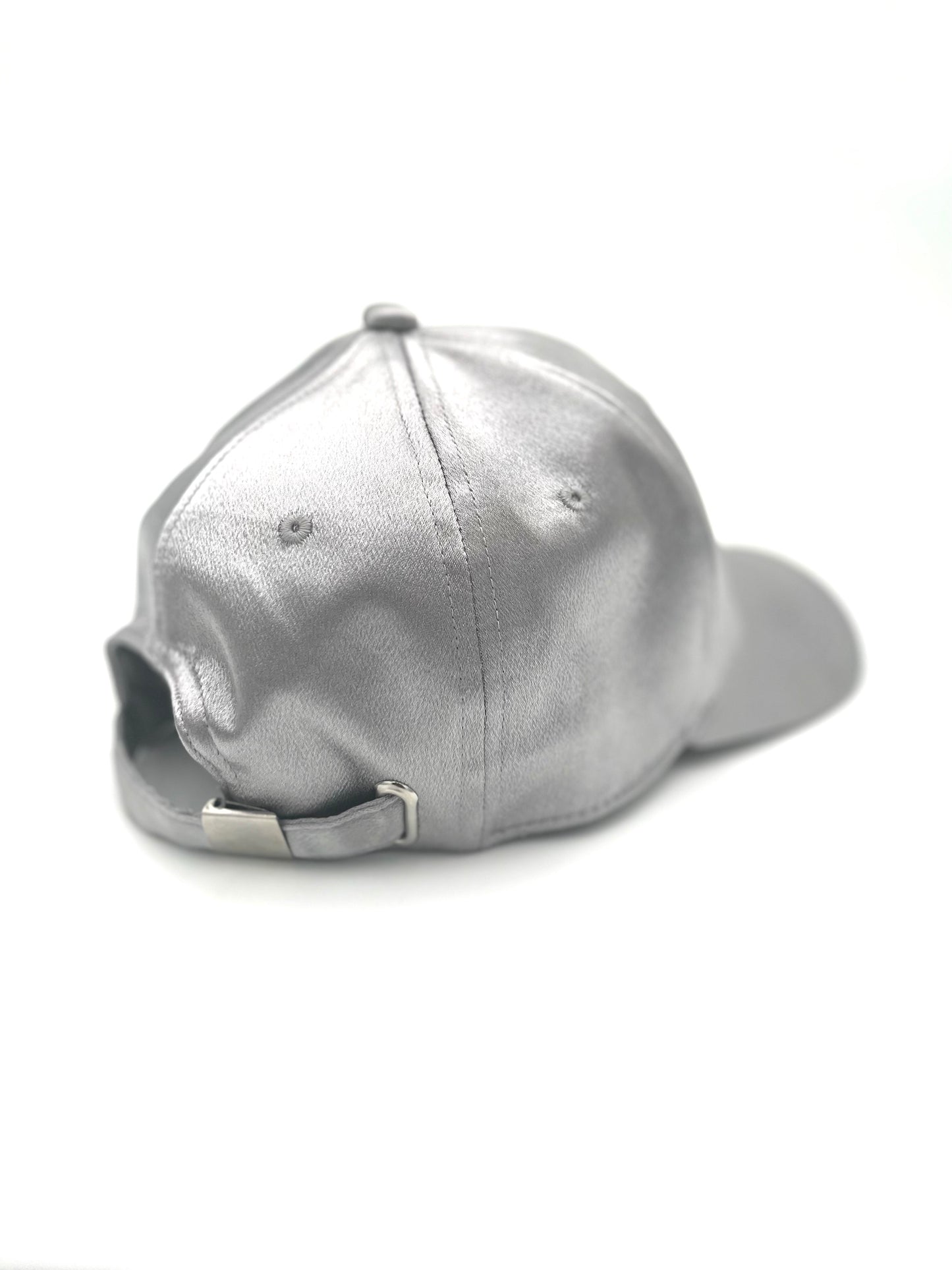 Reversible Satin Baseball Cap | Silver