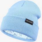 Kids Satin Lined Winter Beanie Hat by NuAira and Co. Soft, warm and comfortable.