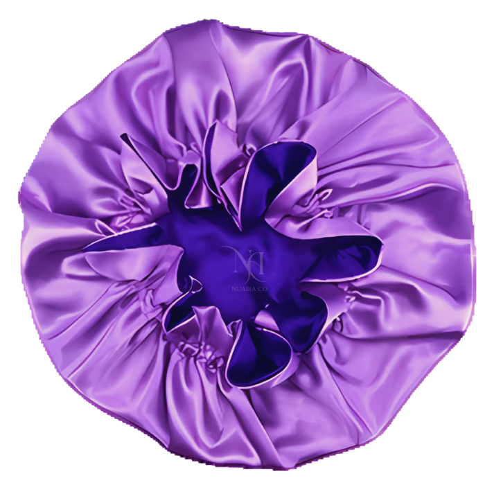 Lilac & Royal Blue Satin Bonnet.