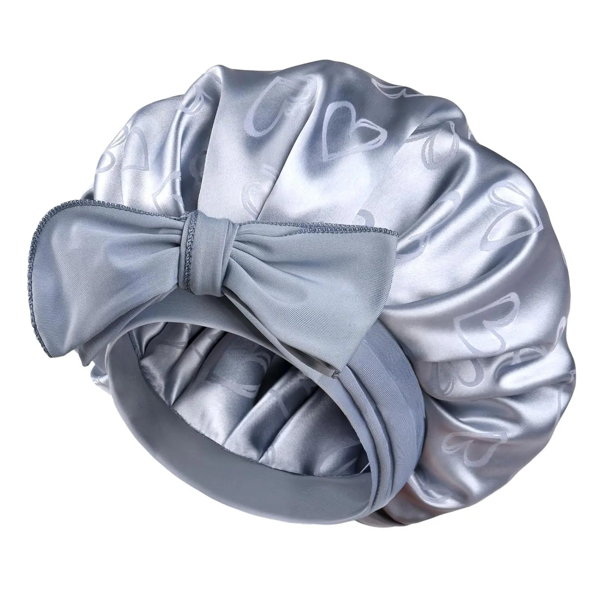 Mineral Blue Adjustable Satin Bonnet for Sleeping, Double Layer, Non-slip Hair Bonnet with Tie Band for Women, Sleep Cap Curly Natural Hair