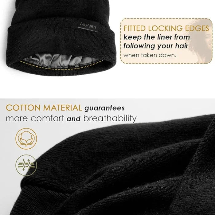 Satin Lined Winter Beanie Hat - NuAira