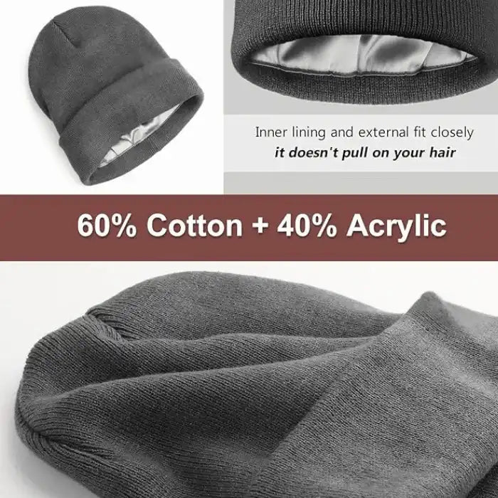 Satin Lined Winter Beanie Hat - NuAira