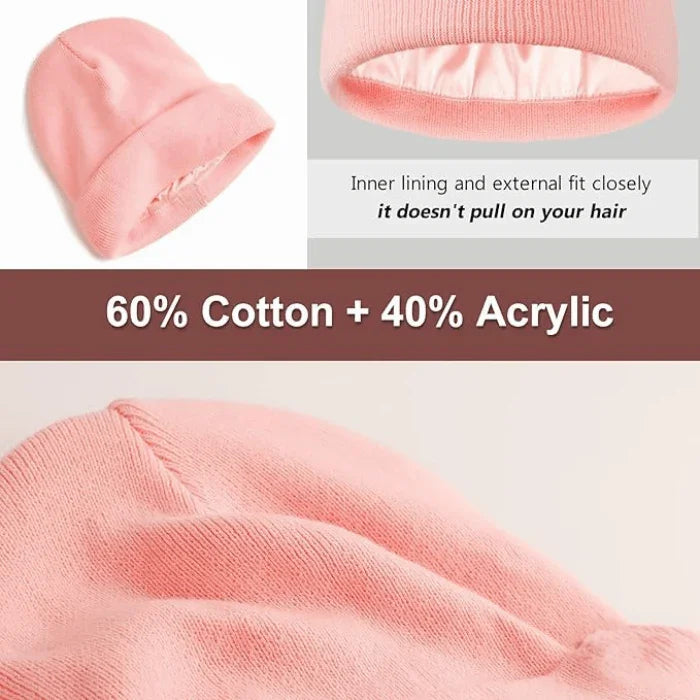 Satin Lined Winter Beanie Hat - NuAira