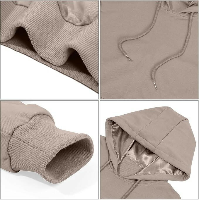 Satin Lined Hoodie - Coffee.