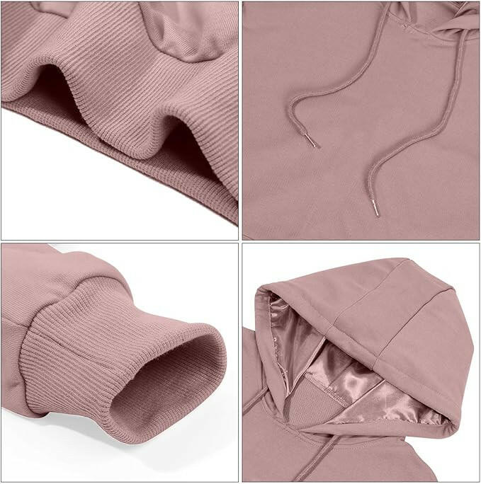 NUAIRA Satin Lined Hoodie - Pink