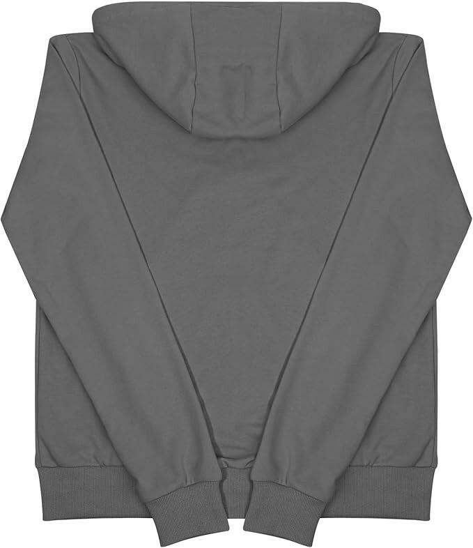 Satin Lined Hoodie with Zipper - Grey.