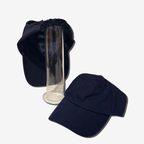 Navy Blue Satin Lined Backless Baseball Cap
