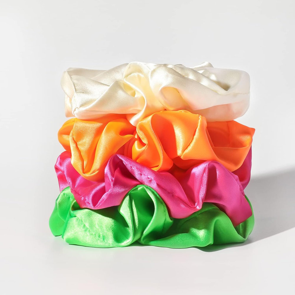 Satin Scrunchies 4 PC | Neon