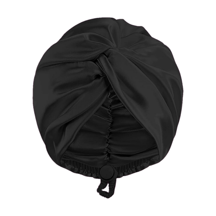 Adjustable Satin Turban | Black