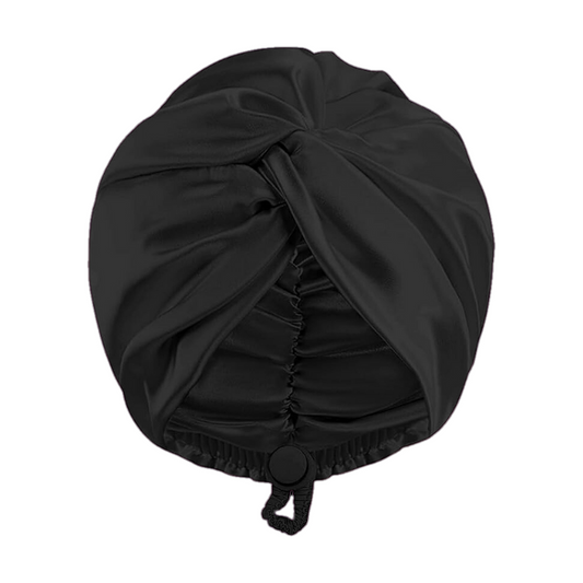 Adjustable Satin Turban | Black