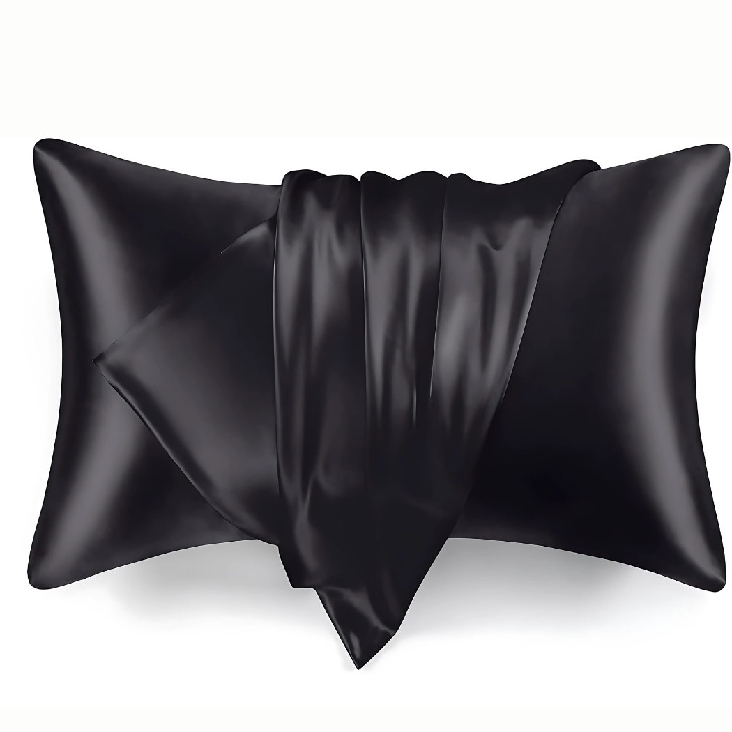 NuAira Black Satin Pillowcase