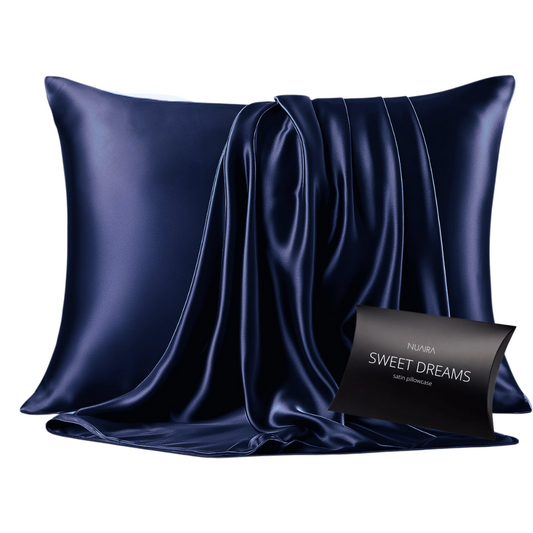 Satin Envelope Closure Pillowcase | Navy Blue