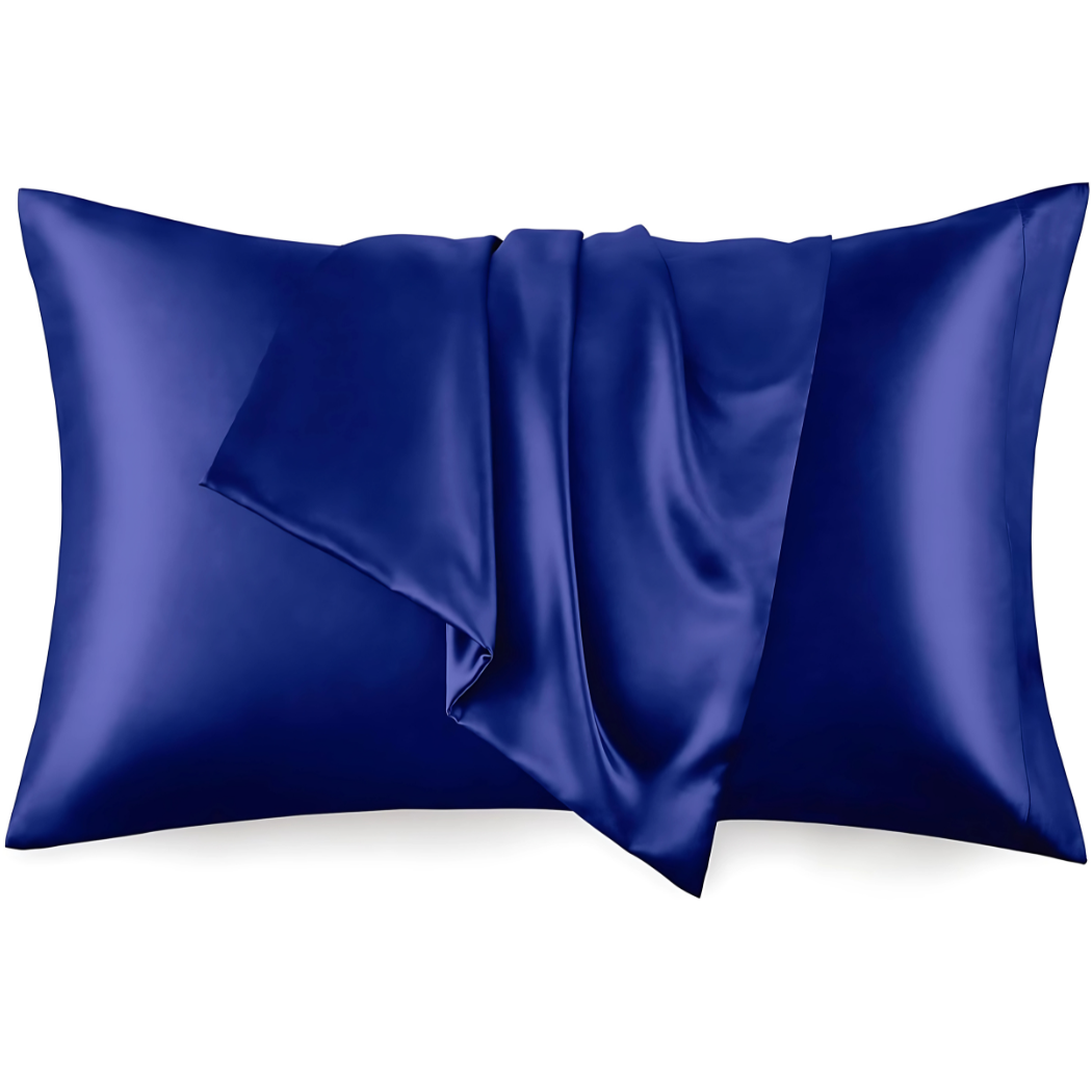 NuAira Navy Satin Pillowcase