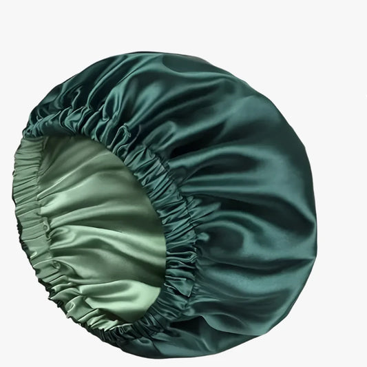 Sage Satin Bonnet with Adjustable Band.