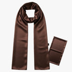 NuAira large protective satin scarf for frizz-free hair brown