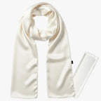 NuAira large protective satin scarf for frizz-free hair ivory white