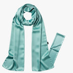 NuAira large protective satin scarf for frizz-free hair light teal
