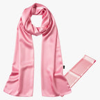 NuAira large protective satin scarf for frizz-free hair pink