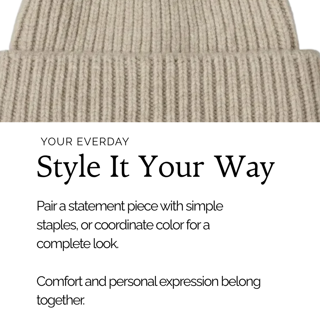 100% Merino Wool Satin Lined Beanie | Oatmeal