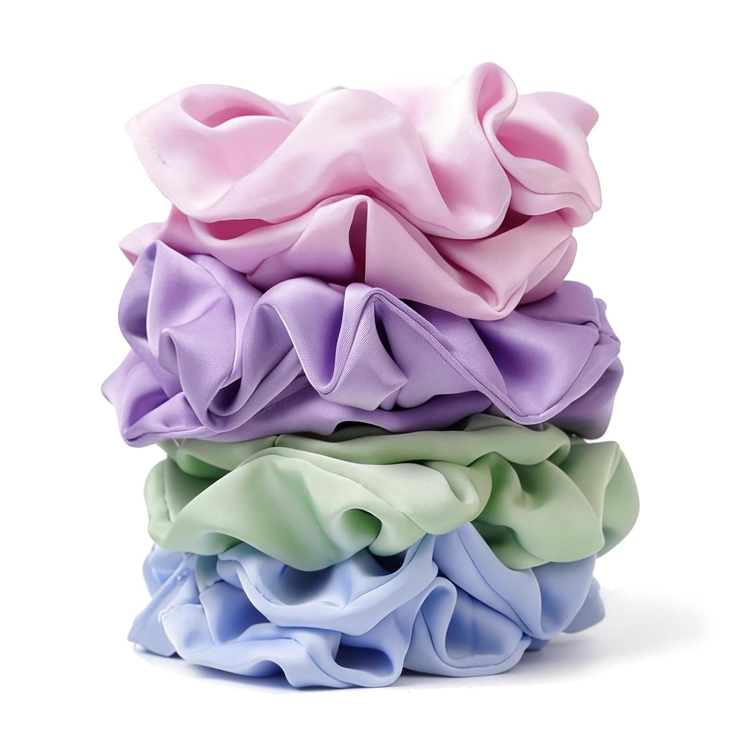 Pastel 8 PC Satin Scrunchie Set for Curly and Natural Hair