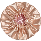 Peach Ruffled Bonnet with Blush Pink Lining, NuAira Co