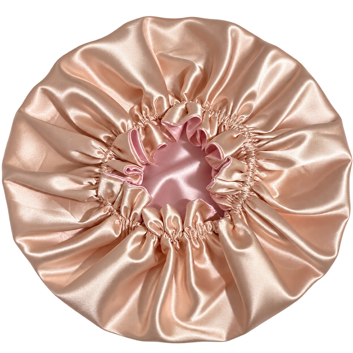 Peach Ruffled Bonnet with Blush Pink Lining, NuAira Co