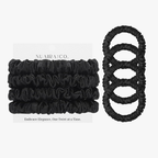 Snag-Free Petite Satin Scrunchies - Black - All Hair - 4pcs