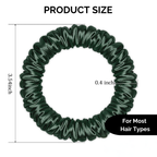Snag-Free Petite Satin Scrunchies - Gold/Black/Green/Dark Green - All Hair - 4pcs