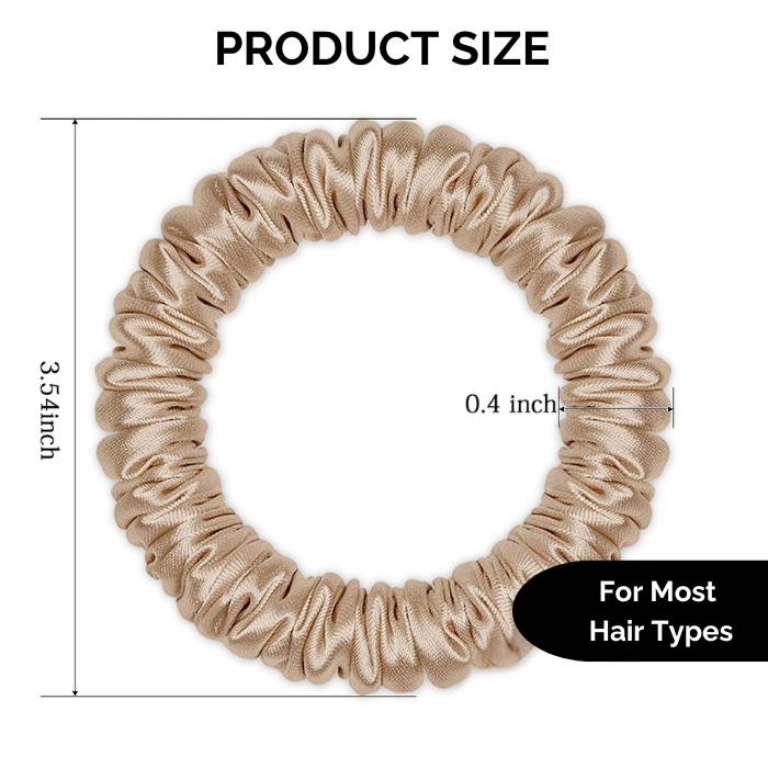 Snag-Free Petite Satin Scrunchies - Champagne/Pink/Black - All Hair - 4pcs