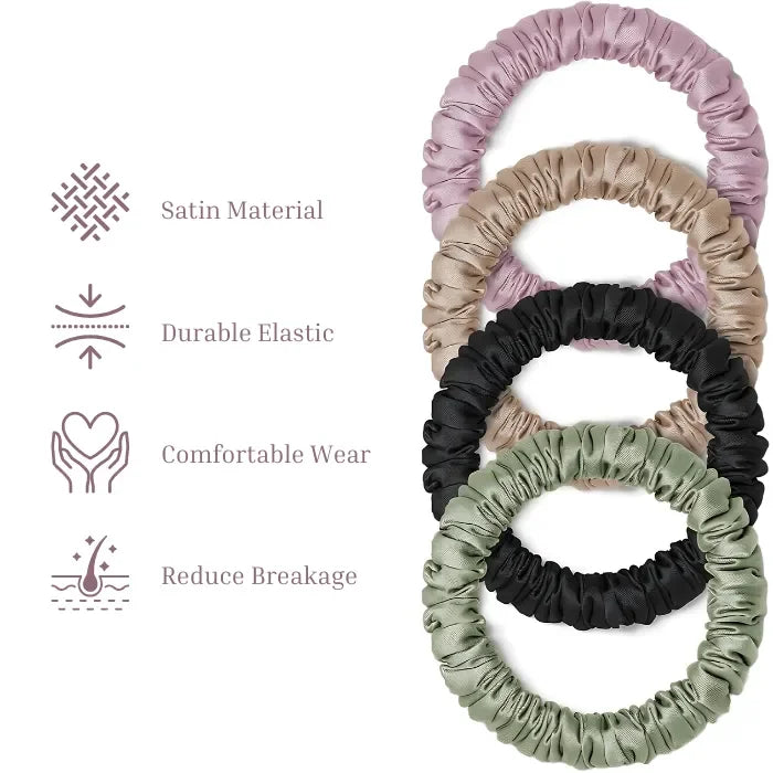 Petite Satin Scrunchies 4pc - NuAira