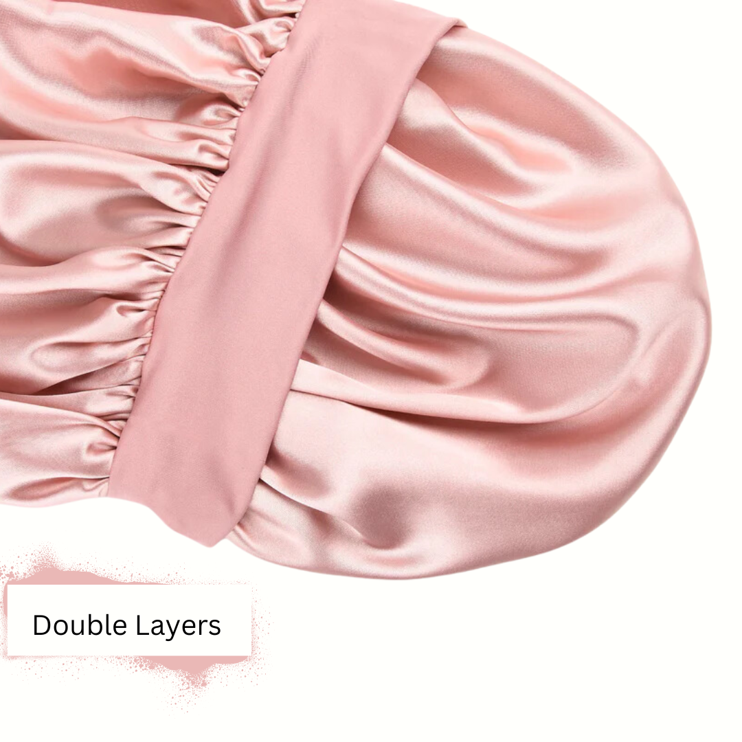 Double Layer Satin Bonnet | Pink