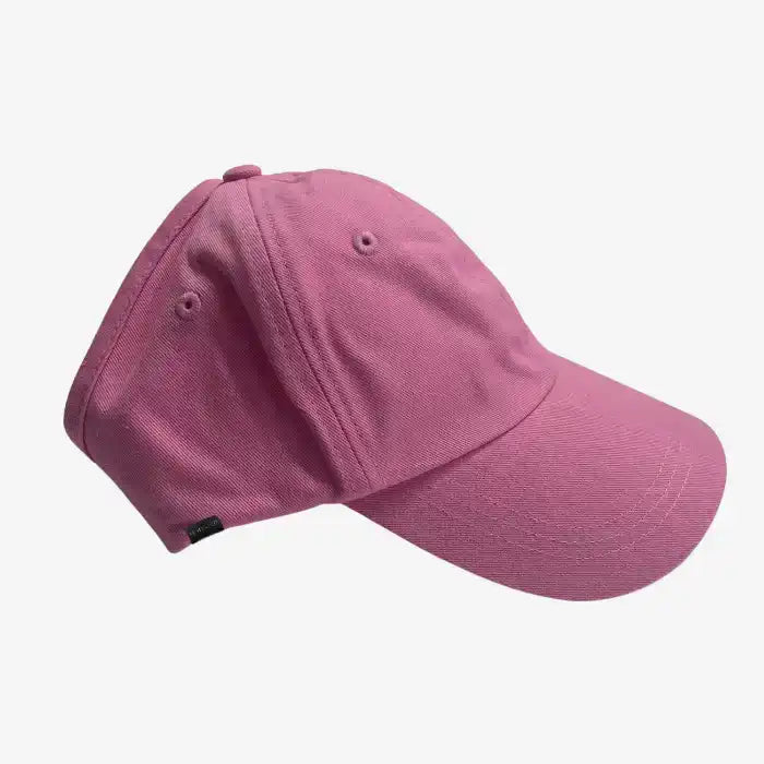 Pink satin lined backless baseball cap for natural hair protection