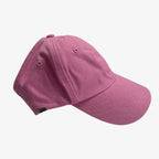 Pink satin lined backless baseball cap for natural hair protection