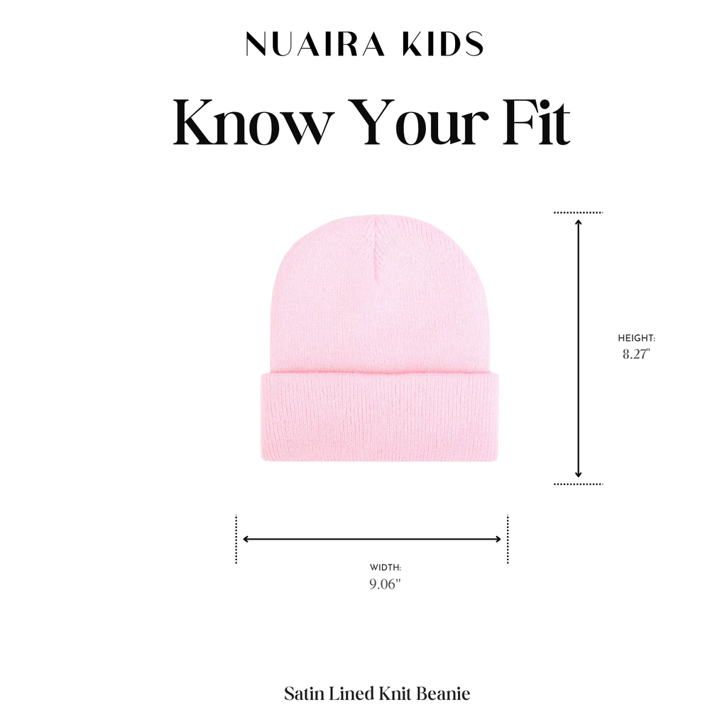 Pink Satin Lined Knit Beanie