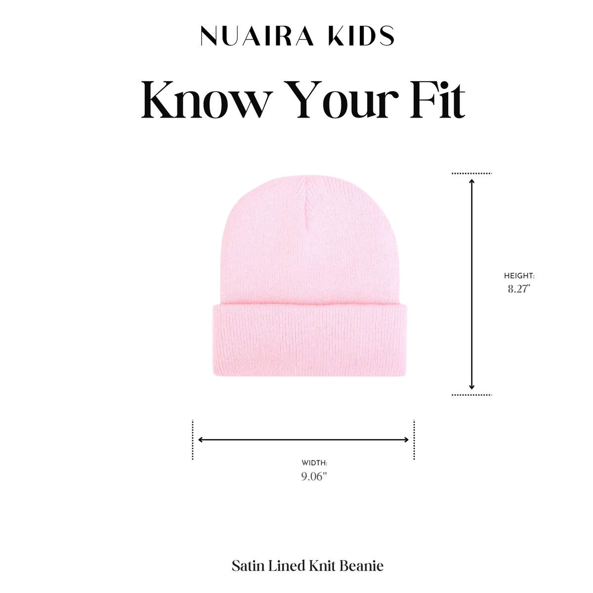 Pink Satin Lined Knit Beanie