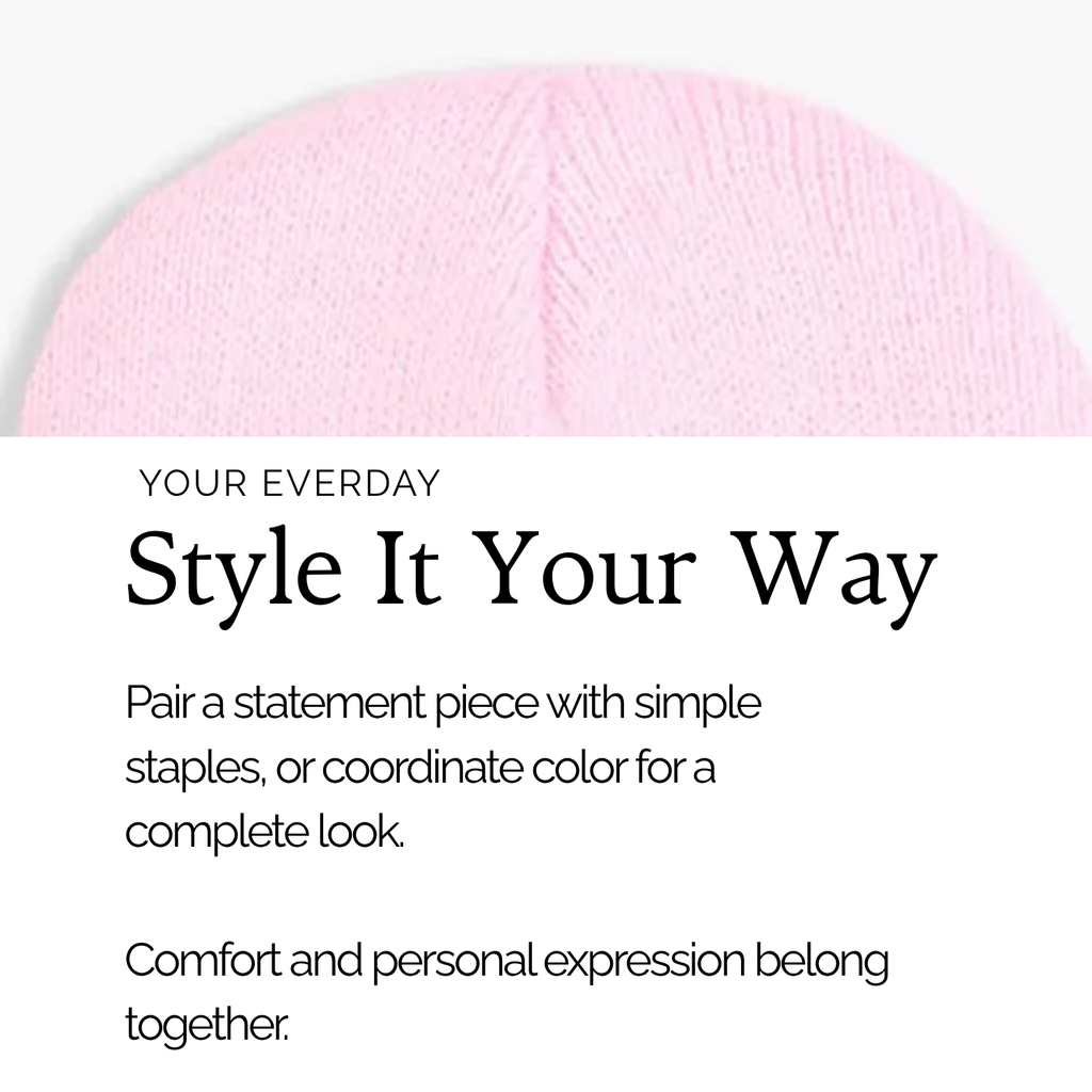 Pink Satin Lined Knit Beanie