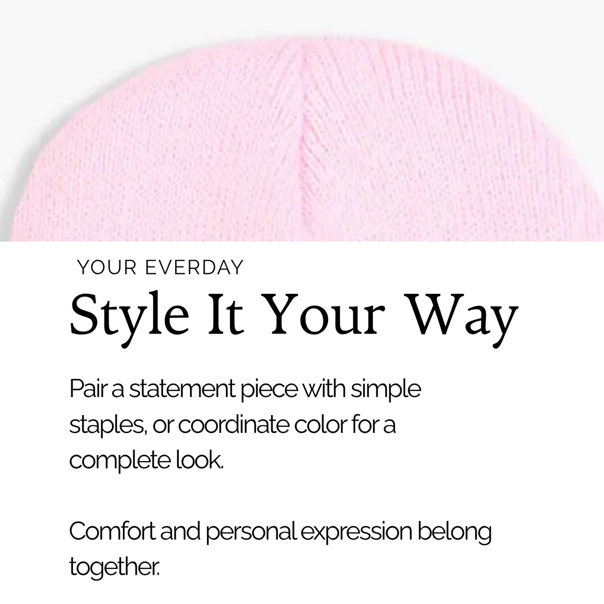 Pink Satin Lined Knit Beanie