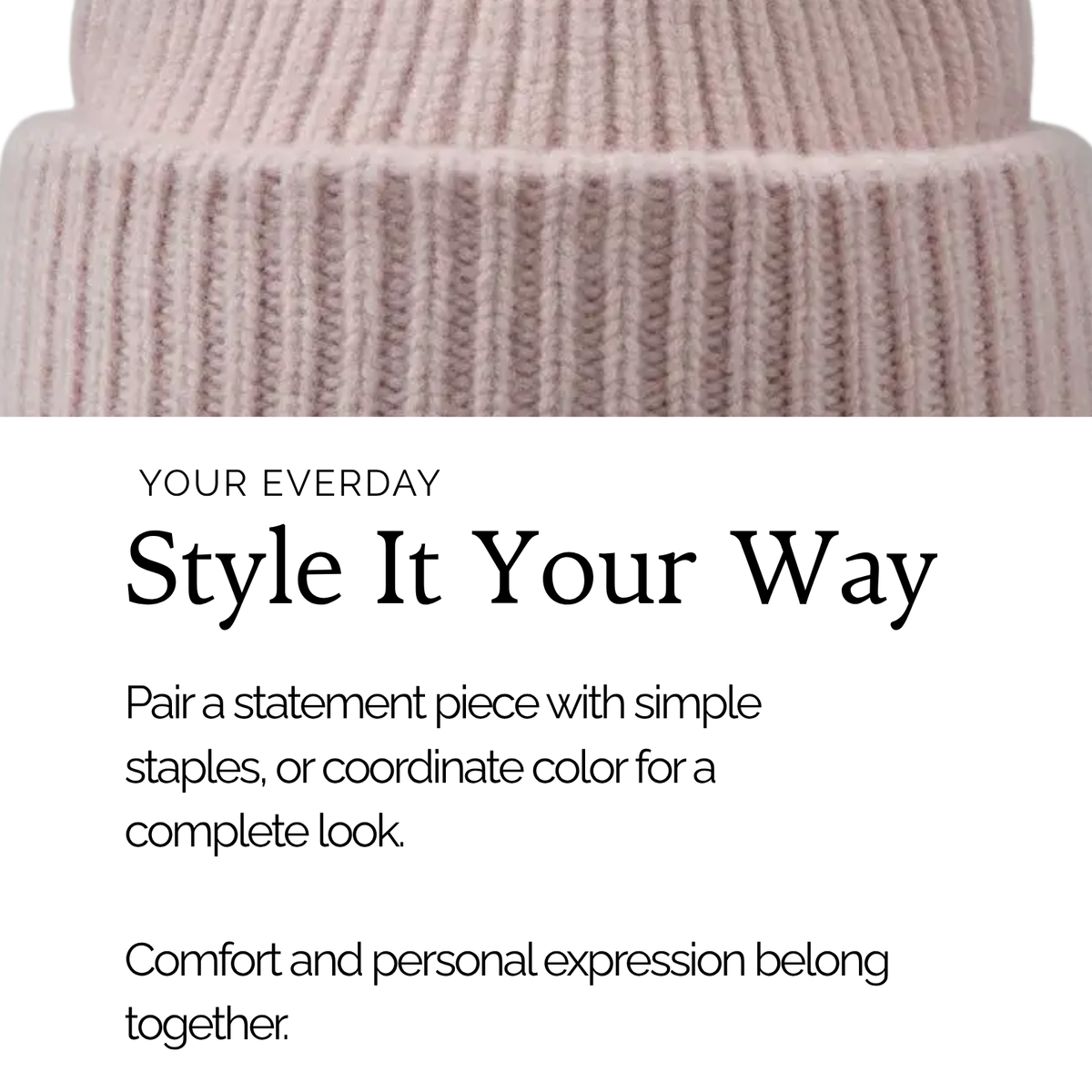 100% Merino Wool Satin Lined Beanie | Pink