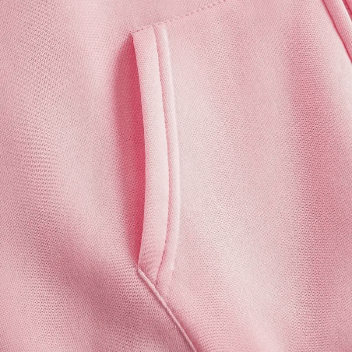 Pink Satin Lined Zip Up Hoodie