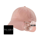 Pink cotton baseball cap with pink satin lining for women by NuAira & Co