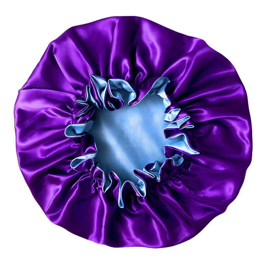 Purple & Turquoise Satin Bonnet